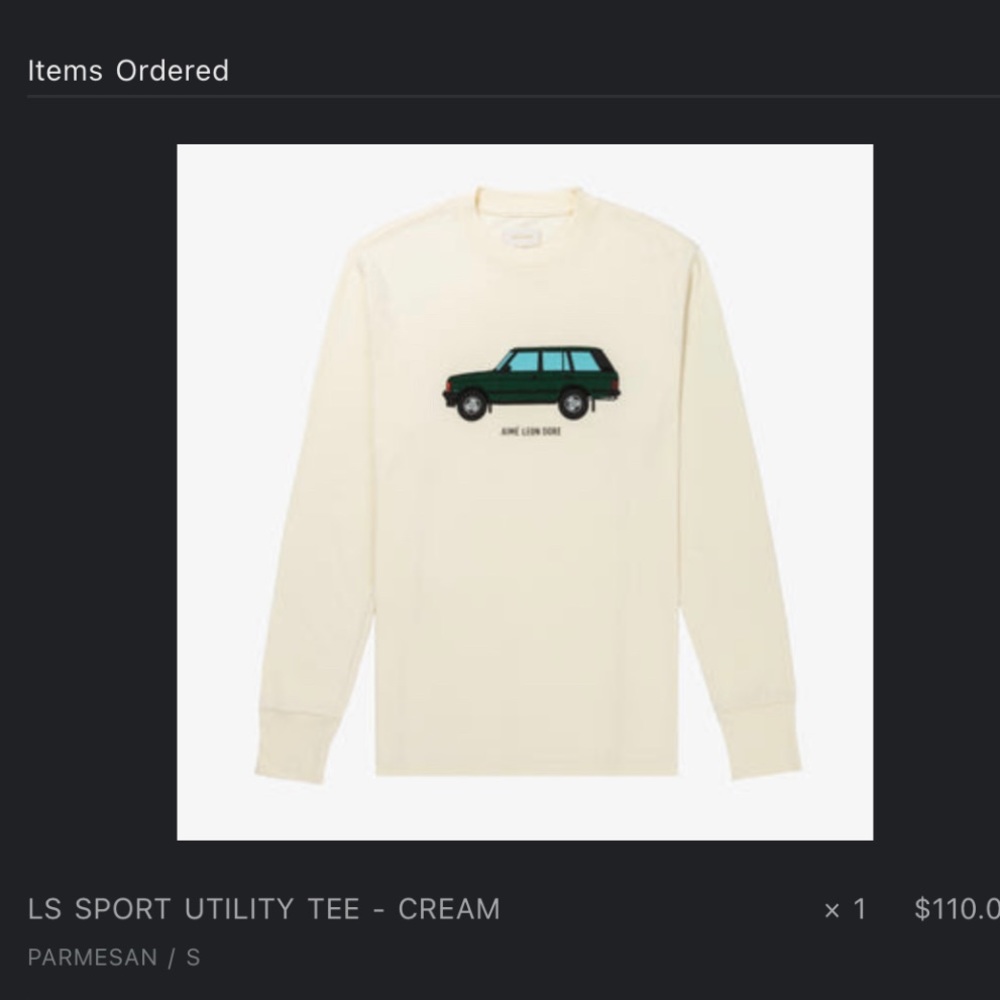 AIME LEON DORE  - Car Knit Station Wagon Pullover (Cream and Green) Size XS